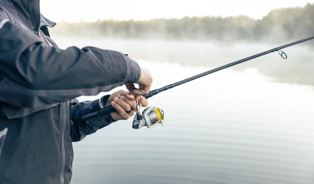 A Men fishing with the best fishing rods