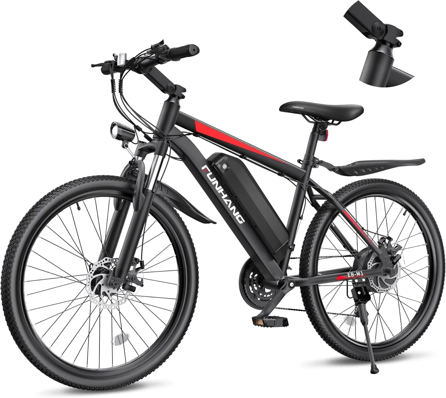 Electric Bike for Adults, 26'' 1000W Peak Ebike, Up to 50 Miles 21.7MPH Electric Mountain Bike