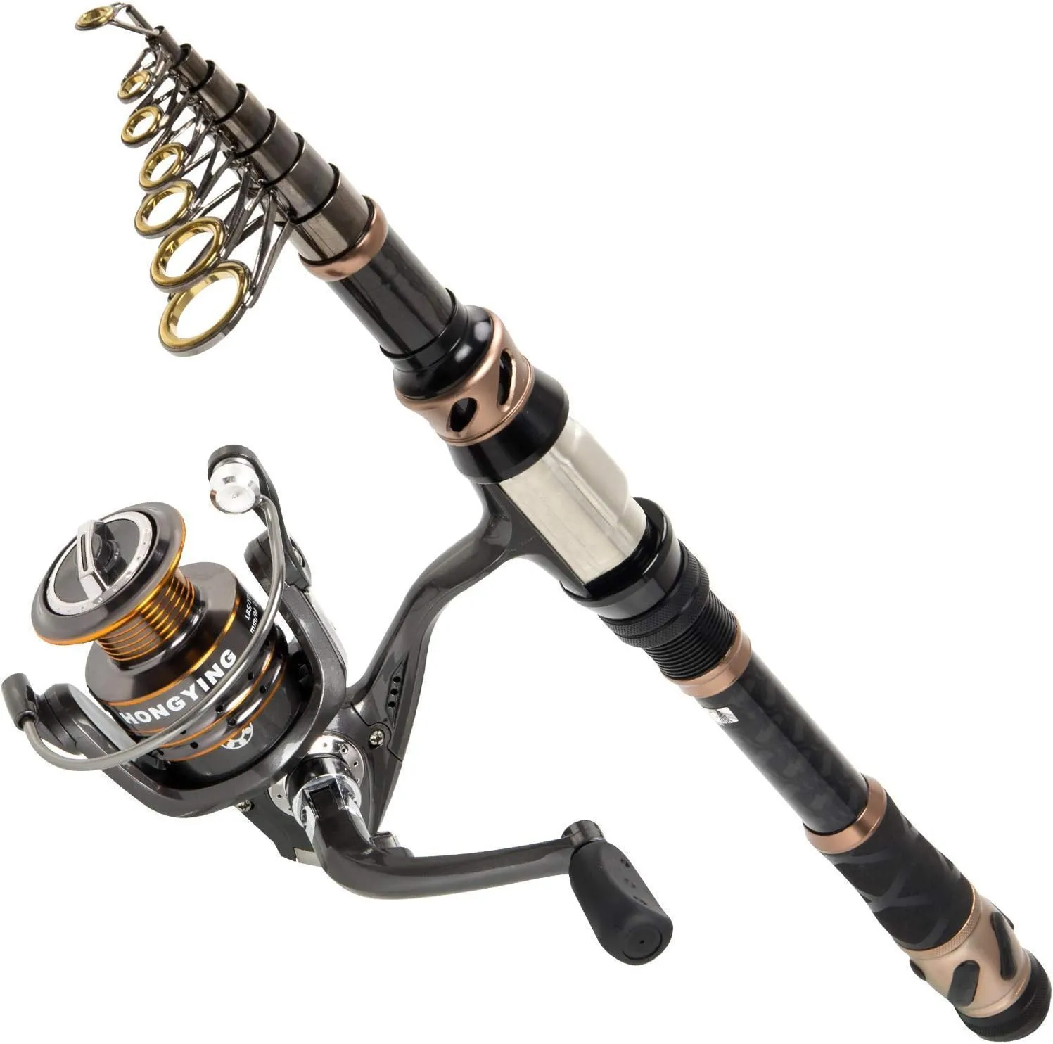PLUSINNO Fishing Rod and Reel Combos - Carbon Fiber Telescopic Fishing Pole