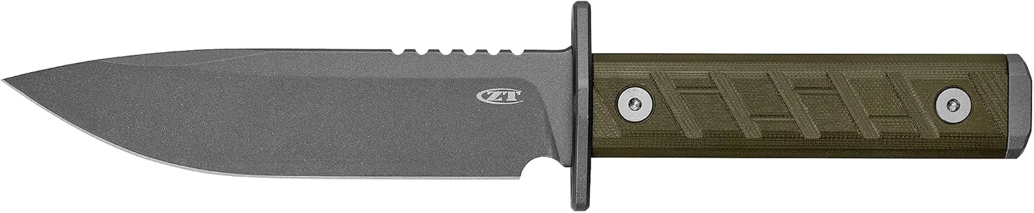 Zero Tolerance 0006 Fixed Blade Knife, Full Tang 6 inch CPM 3V Blade Field Knife, Green G10 Handle, Durable Kydex Sheath, Made in the USA