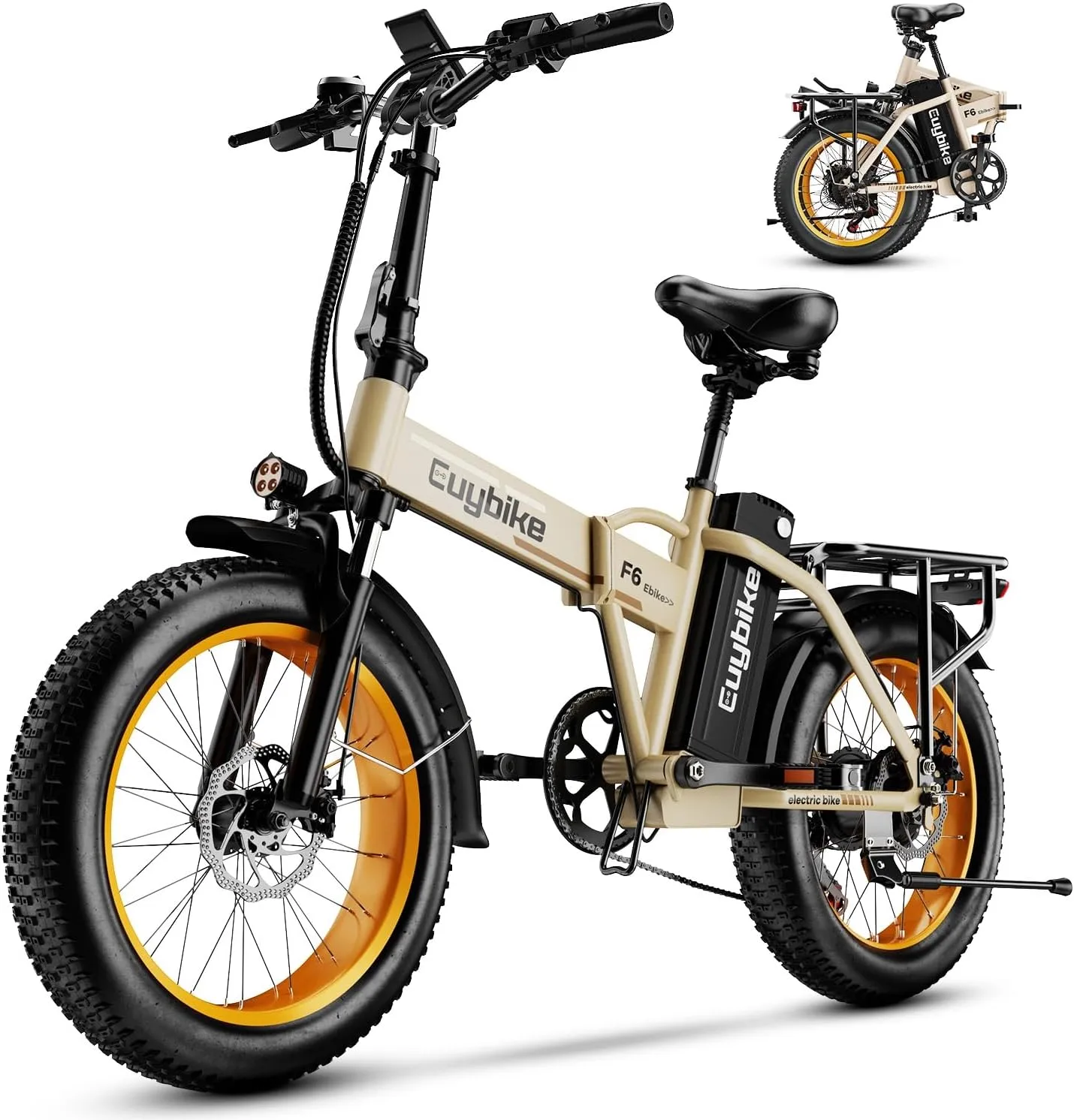 1000W Folding Electric Bike, 48V 20AH Large Removable Battery E Bike, 30+MPH, 80 Miles Max Range, 20 Fat Tire Electric Bike for Adults