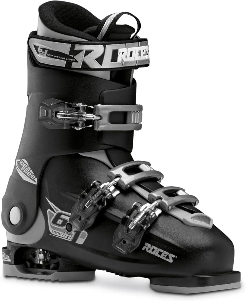 Roces IDEA UP Adjustable Ski Boots for Kids – Youth & Toddler Ski Boots with Single Buckle