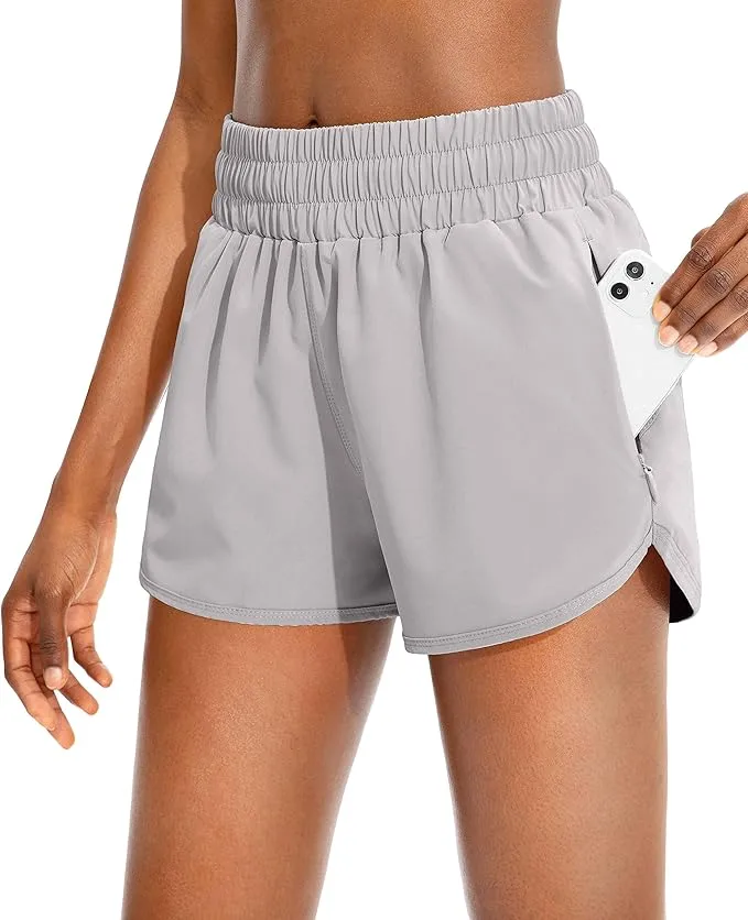 5 SANTINY Women's Running Shorts with Zip Pockets