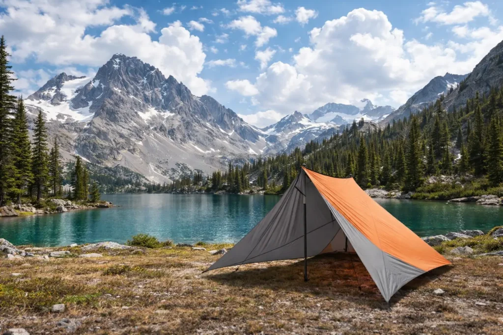 Alpine retreat beside a serene lake