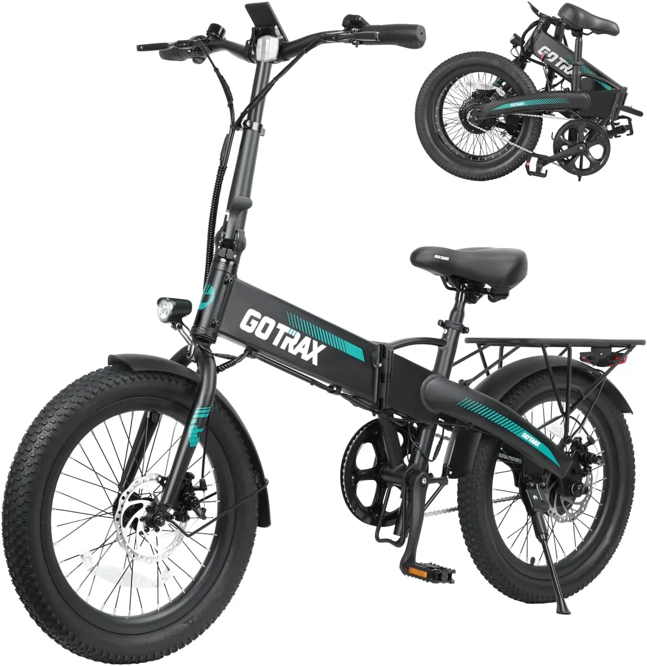 Gotrax 20 Folding Electric Bike with 40Miles (Pedal-assist1) by 48V Battery, 20Mph Power by Peak 500W, Adult Electric Bicycle with 5 Pedal