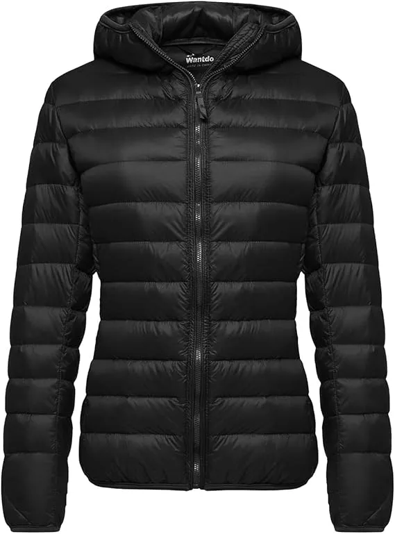 Wantdo Women's Hooded Packable Ultra Light Weight Short Down Jacket