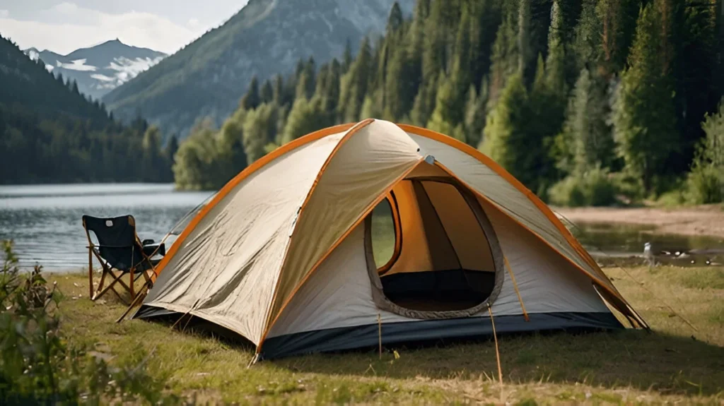 camping tent in the fores