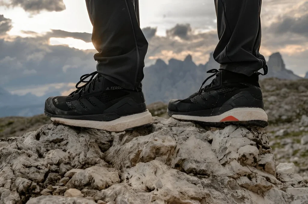 Male wearing Adidas Terrex Hiking Shoes