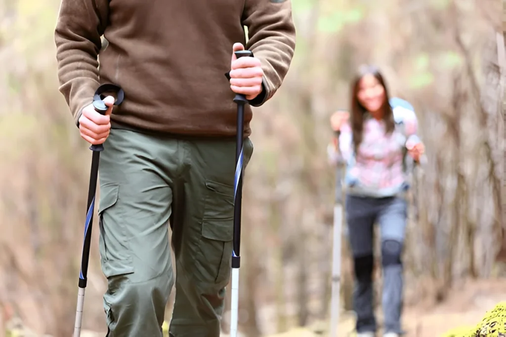 Check the comfortability of a hiker during a hike as he is wearing best hiking pants