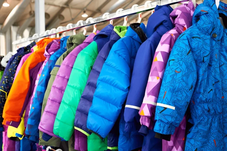 Best Winter jackets on a hanger in the store