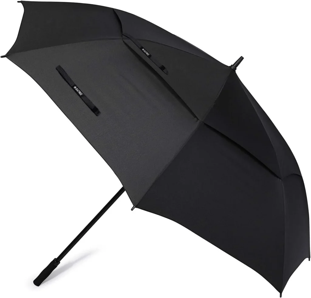 G4Free 72 Inch Huge Large Oversize Golf Umbrella Automatic Open Double Canopy Vented Windproof Stick Umbrella, 6 Ft Heavy Duty For Outdoor Doorman Family(Black)