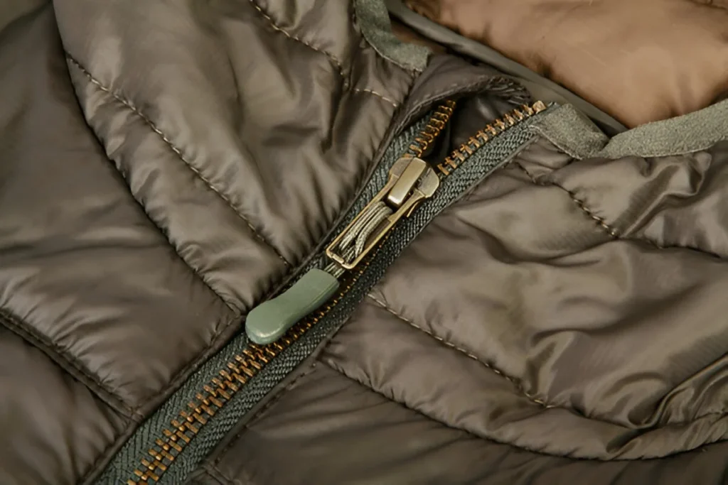 vzipper on warm vest clouse up