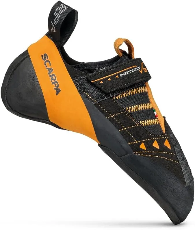 SCARPA Instinct VS Rock Climbing Shoes for Sport Climbing and Bouldering - Black/Orange - 13