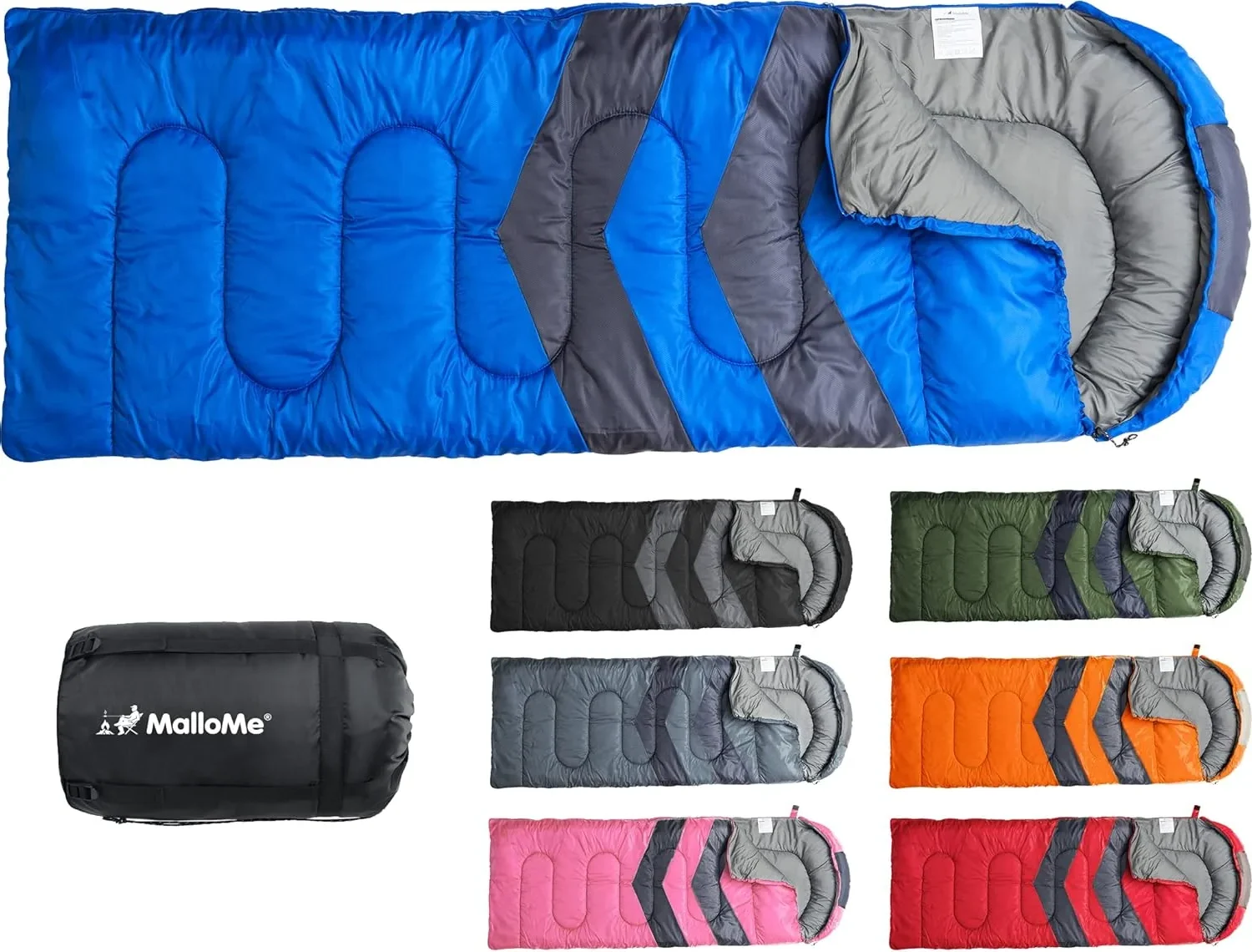 MalloMe Sleeping Bags for Adults Cold Weather & Warm - Backpacking Camping Sleeping Bag for Kids 10-12, Girls, Boys - Lightweight Compact Camping Essentials Gear Accessories Hiking Sleep Must Haves