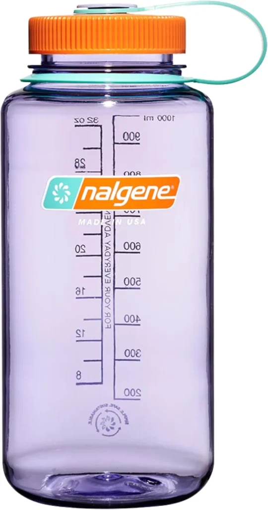 Nalgene Sustain Tritan BPA-Free Water Bottle Made with Material Derived From 50% Plastic Waste (using ISCC certified mass balance), 32 OZ, Wide Mouth