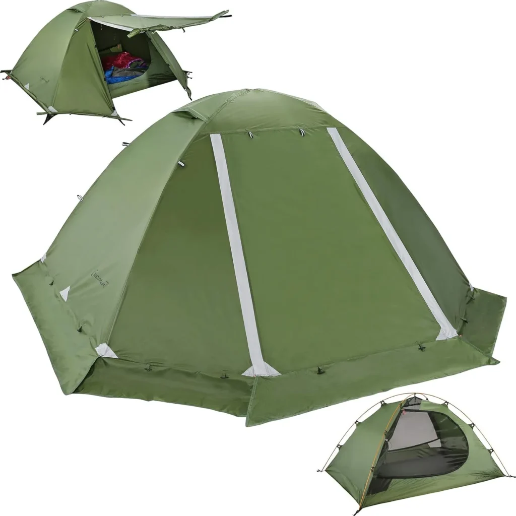 Clostnature Lightweight Backpacking Tent - 1/2 Person 4 Season Ultralight Waterproof Camping Tent, Large Size Easy Setup Tent for Winter, Cold Weather, Family, Outdoor, Hiking and Mountaineering