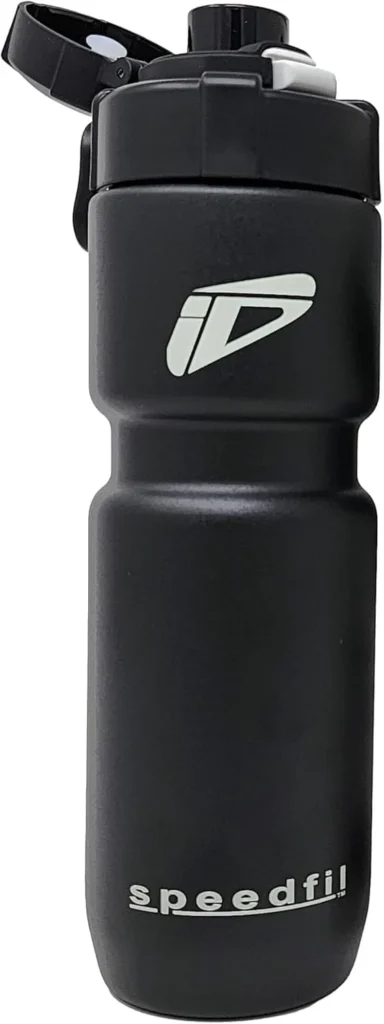 Speedfil Speedflask 21 oz. Vacuum Insulated Stainless Steel Cycling Sports Water Bottle with NEW Bounce Back Lid 2.0 (Black)