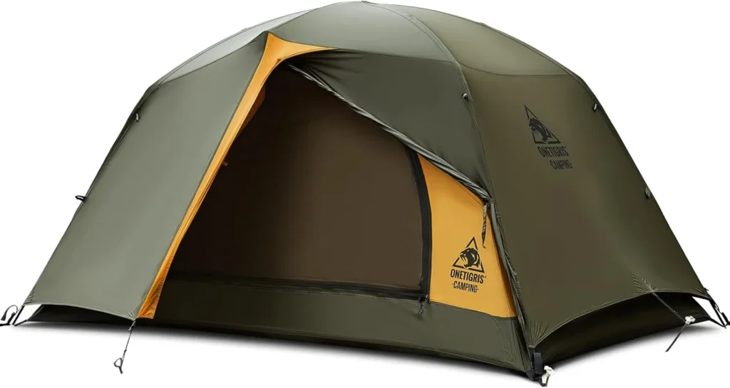 OneTigris Stella 4 Season Camping Tent Backpacking 2 Person Waterproof Lightweight Easy Setup Instant 3000mm Waterproof Rating Outdoor Hiking Tent