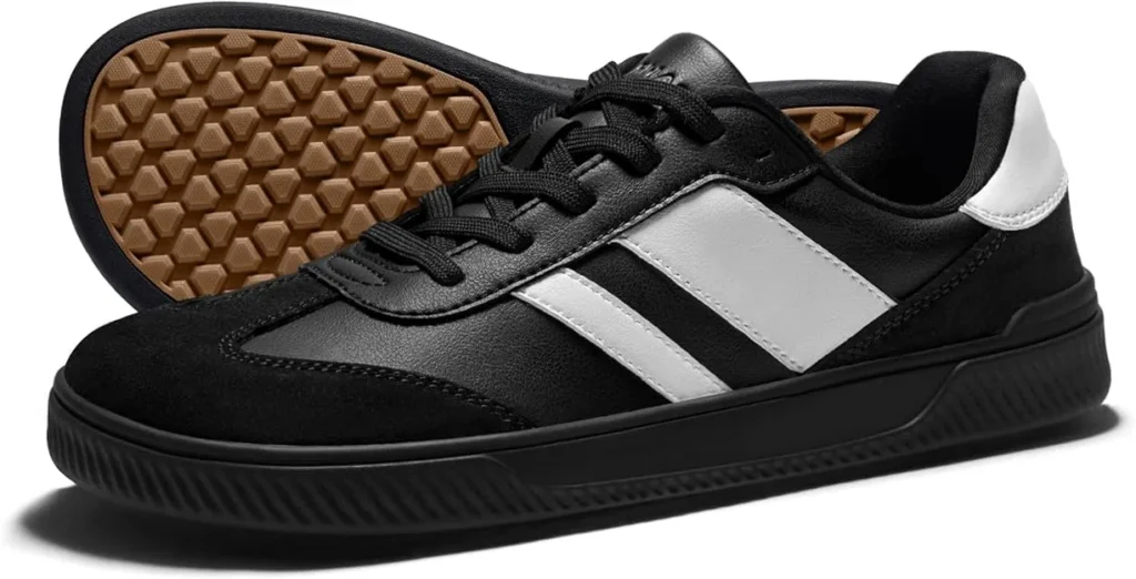 Womens Wide Toe Box Barefoot Shoes Fashion Zero Drop Sneakers for Women Walking Vegan Leather Minimalist Shoes